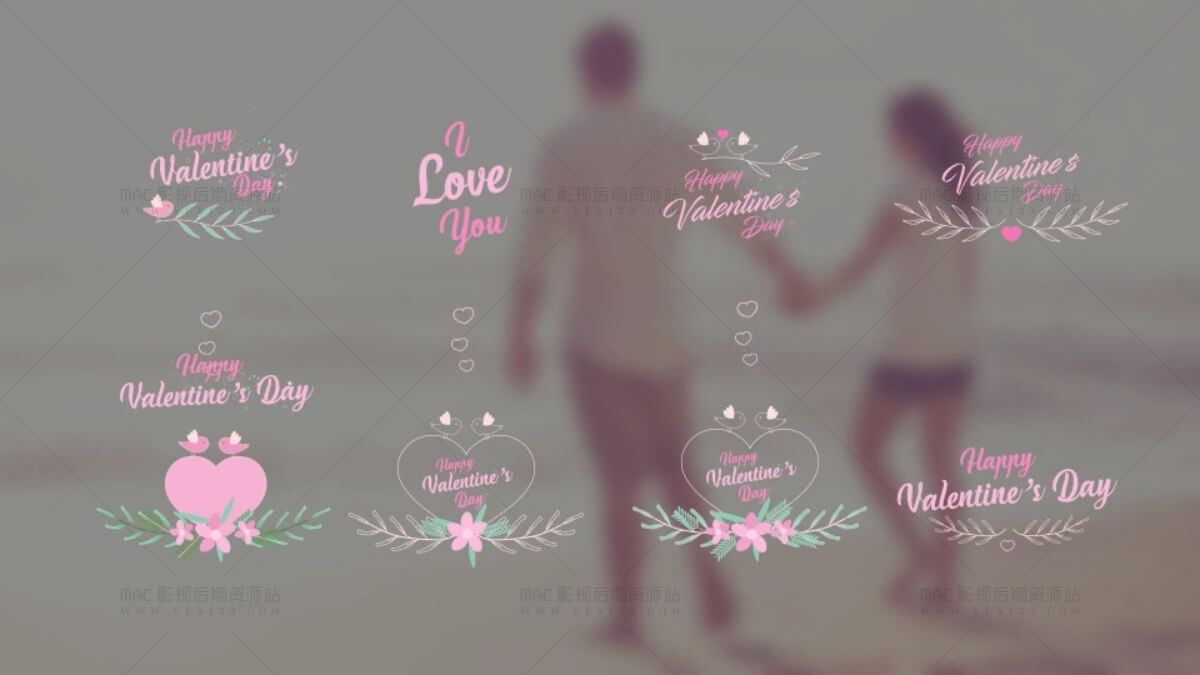 婚礼标题AE模板 33个唯美浪漫字幕标题排版动画