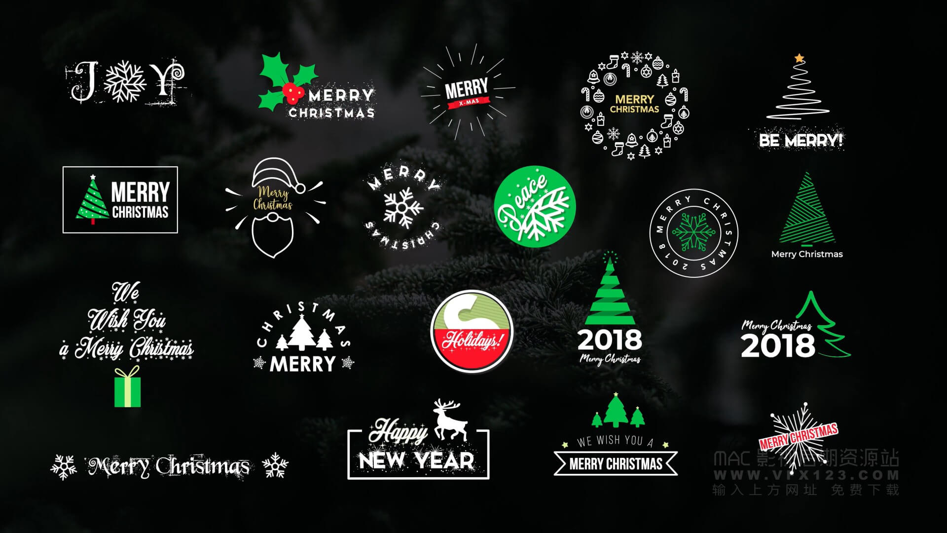 fcpx插件 14个圣诞节标题模板 christmas titles | MAC影视后期资源站