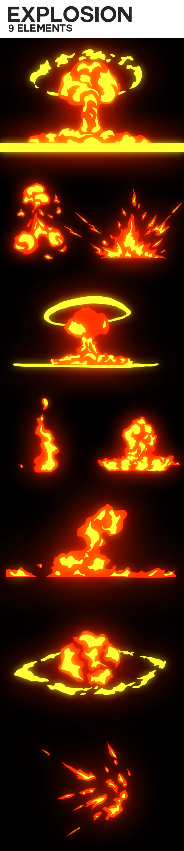 AE模板 214个卡通动漫能量电流火焰烟雾闪光MG动画+视频素材 丨 MAC影视后期资源站