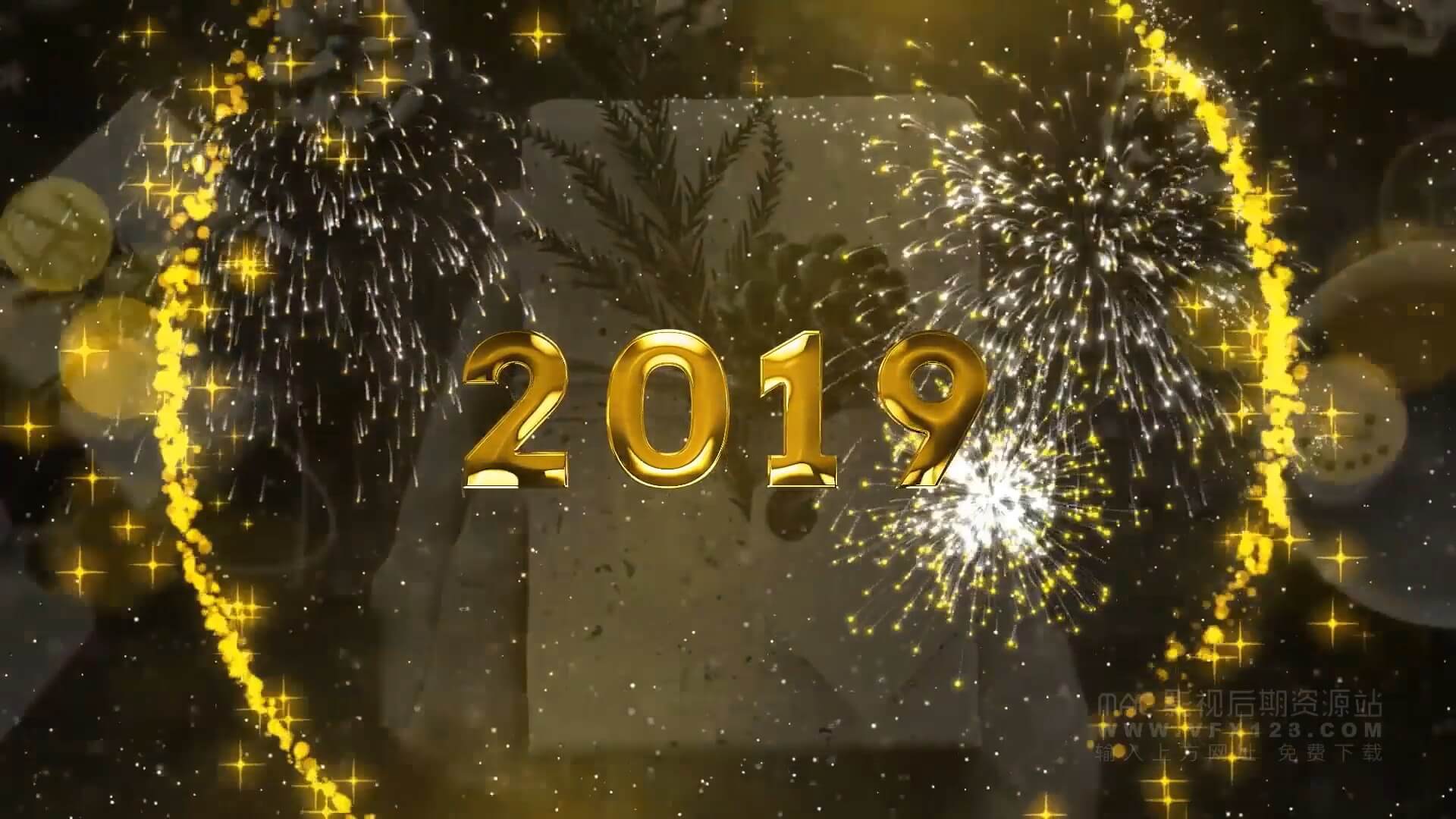 AE模板 大气恢弘粒子烟花新年倒计时 New Year Countdown 2019 | MAC影视后期资源站
