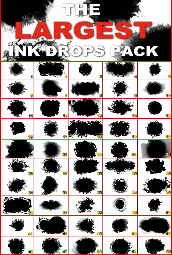 视频素材 170个水墨滴落晕开扩散动画 4K分辨率 ink drop