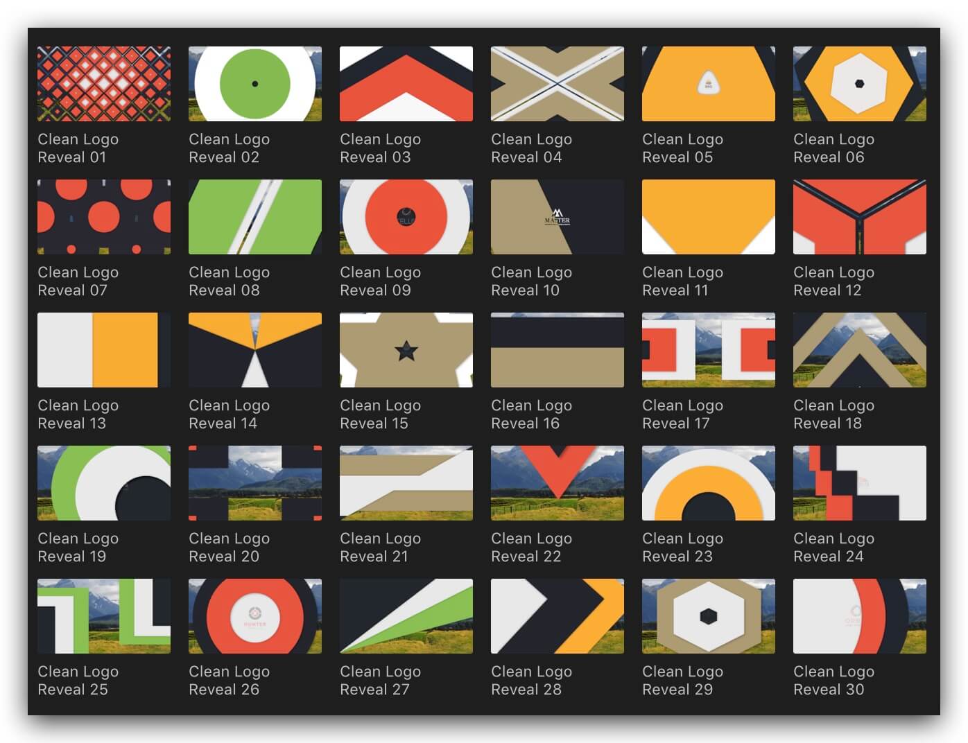 Fcpx插件 30种简洁图形LOGO标志动画片头模板 Clean Logo Reveal | MAC影视后期资源站