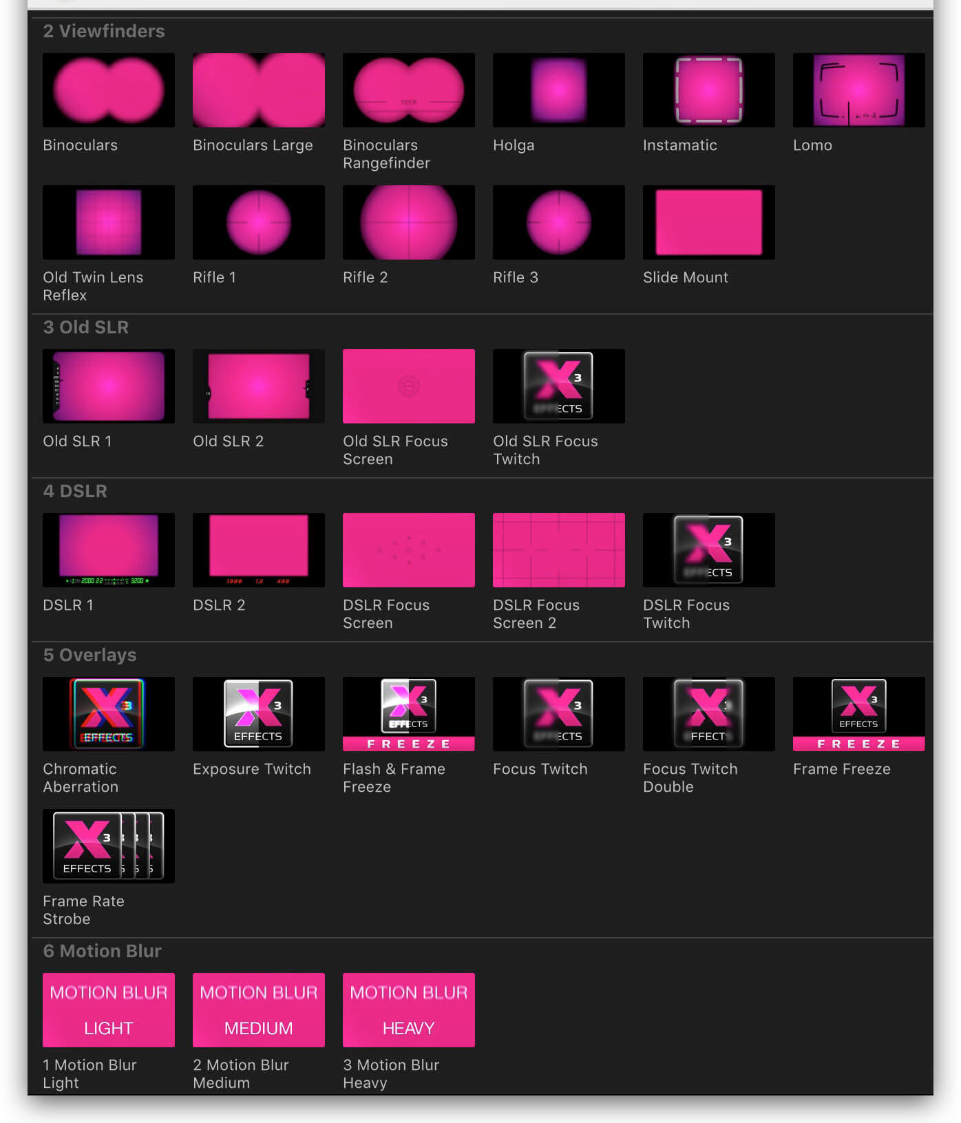 FCPX插件 30个相机取景框快门效果28个电影投影机转场 vlog常用素材 | MAC影视后期资源站