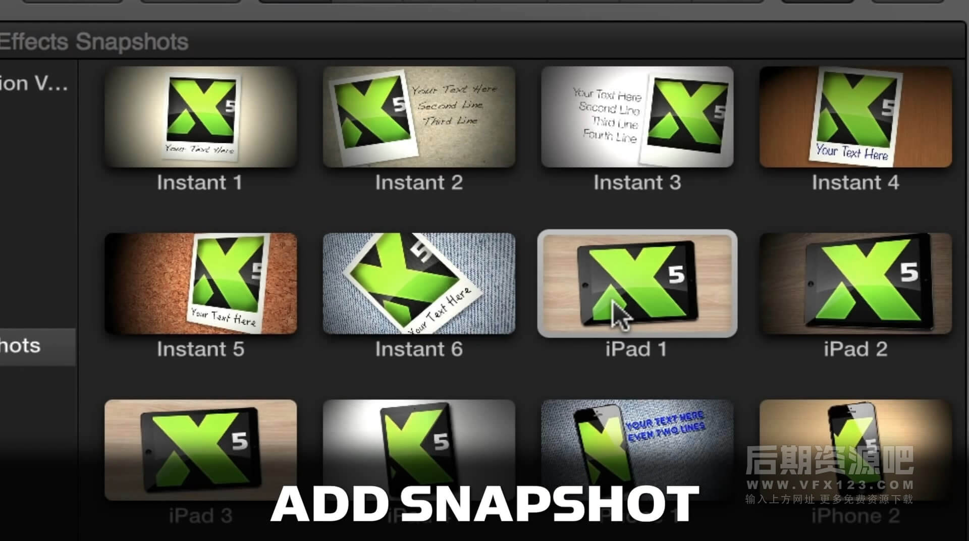 Fcpx插件 107组冻结视频单帧镜头快照3D动画模板 XEffects Snapshots | MAC影视后期资源站